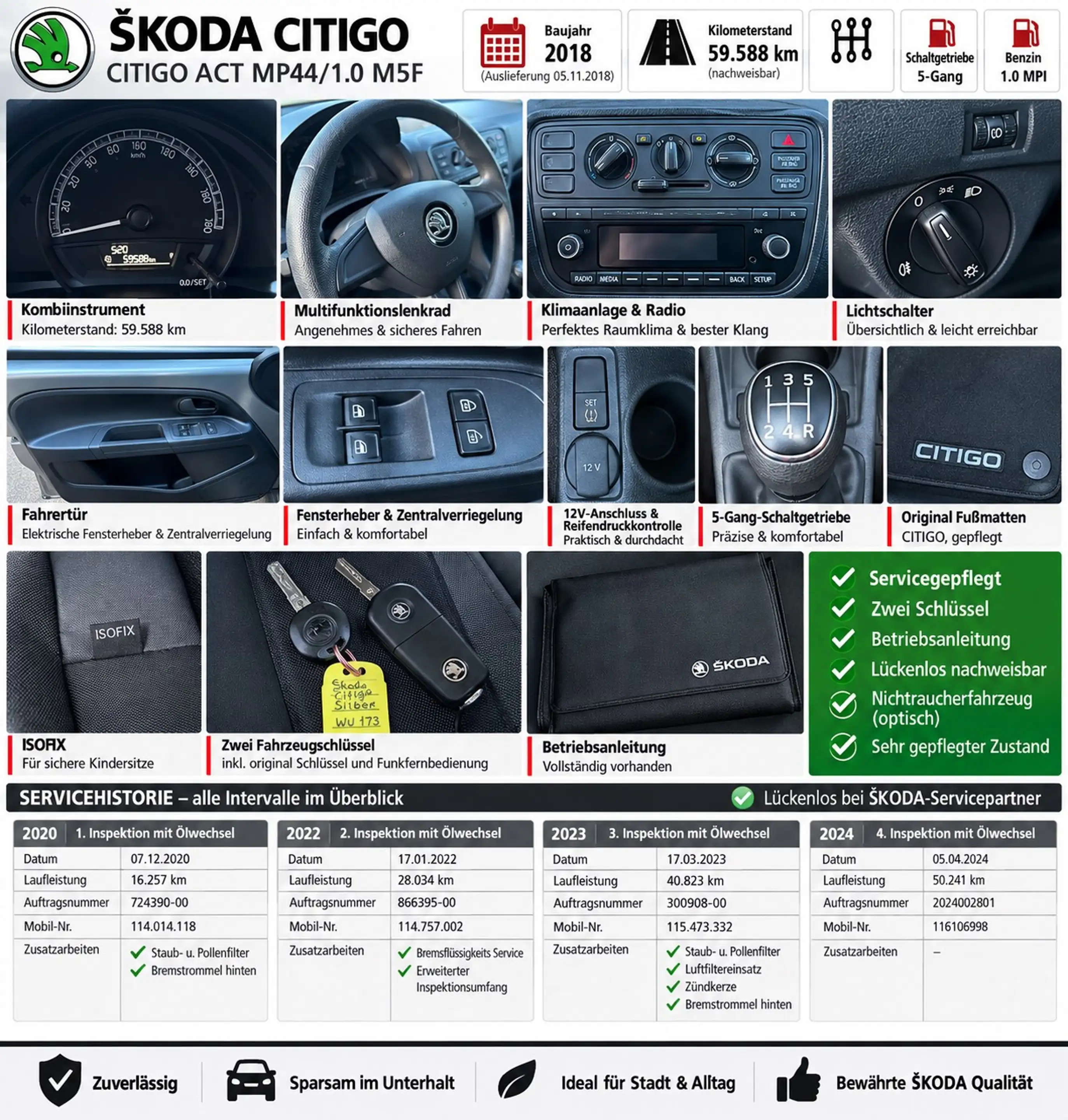 Skoda Citigo Active, Klima, Scheckheft gepflegt, TÜV Neu, 1 Jahr Premium Garantie — photo 2