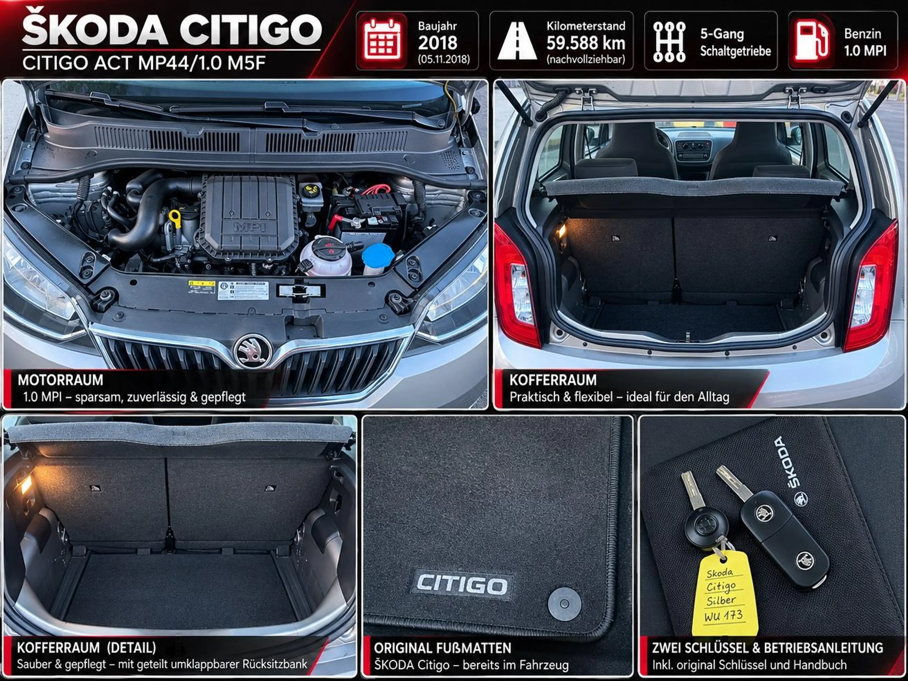 Skoda Citigo Active, Klima, Scheckheft gepflegt, TÜV Neu, 1 Jahr Premium Garantie — photo 3