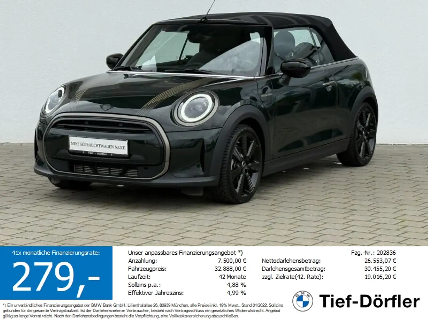 MINI Cooper Cabrio RESOLUTE LED/NAVI//Apple/TEMPO Grün - 1