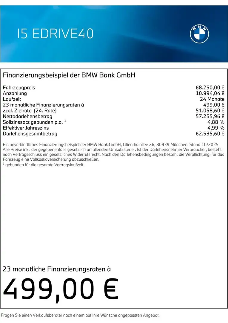 BMW i5 eDrive40 M Sport Pro⚡|0,25% DWbst|UPE 86.540€ Weiß - 2