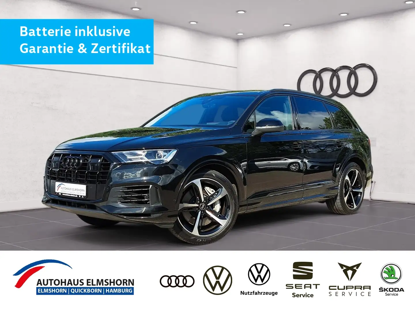 Audi Q7 55 TFSIe quattro tiptr. S line AHK KAM HEAD 21" A Schwarz - 1