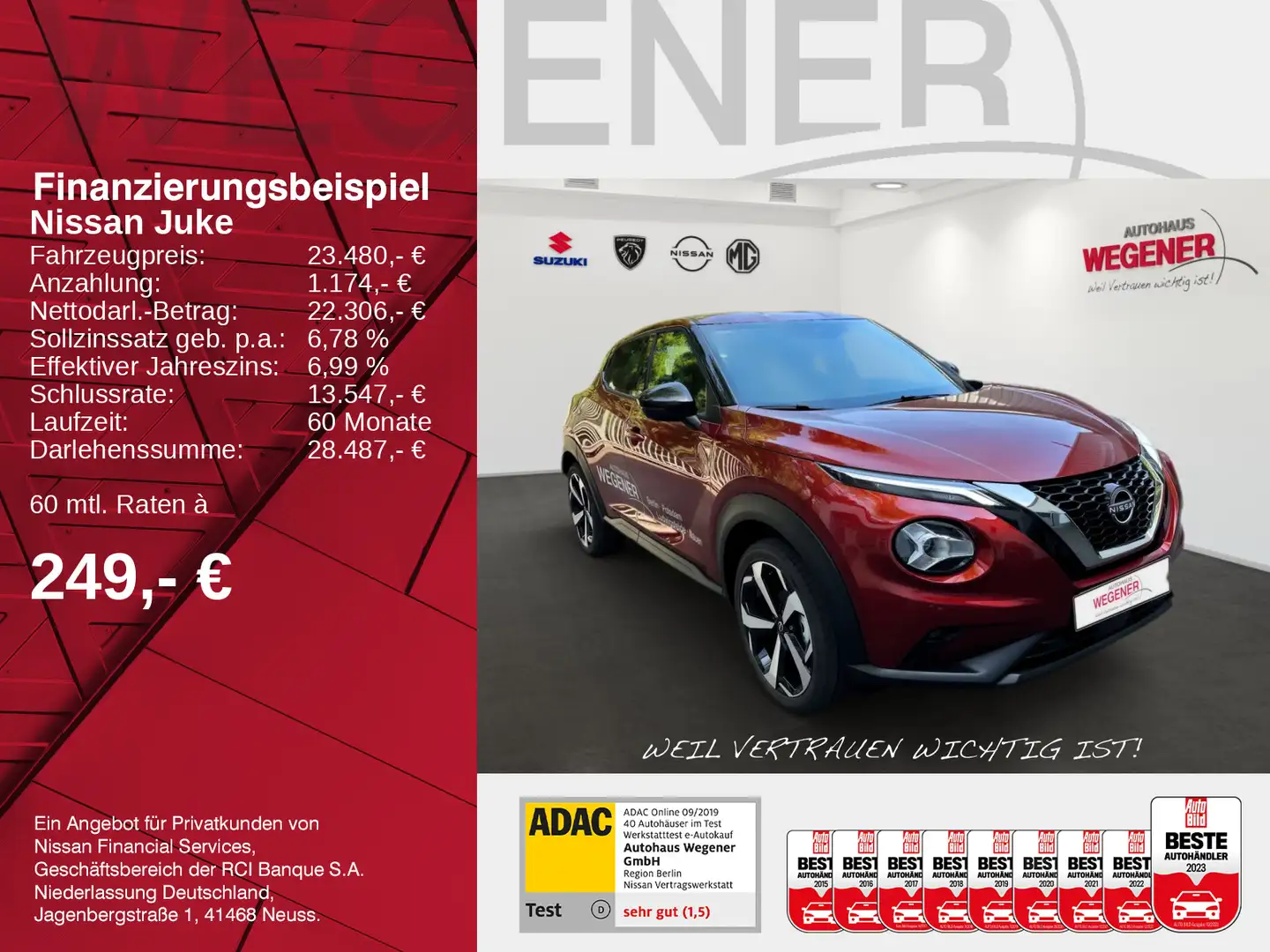 Nissan Juke JUKE 1.0 DIG-T 114PS 7DCT (AT) TEKNA Bose 360° R Rouge - 2