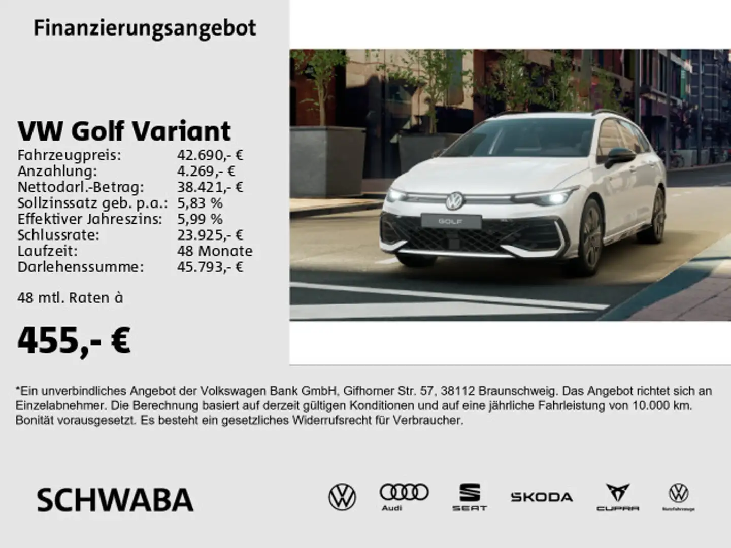 Volkswagen Golf Variant 2,0TDI R-Line *IQ.LIGHT*PANO*AHK*18 Weiß - 1