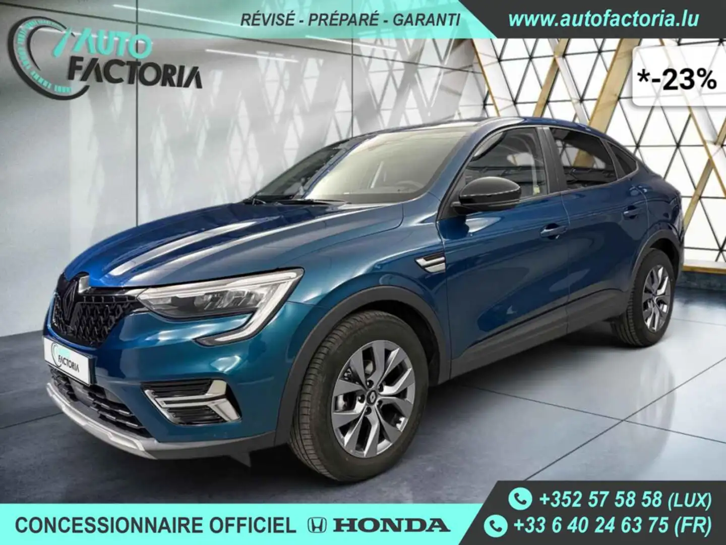 Renault Arkana -23% 1.3 TCE 140cv BVA +GPS+CAM+LED+Options Bleu - 1