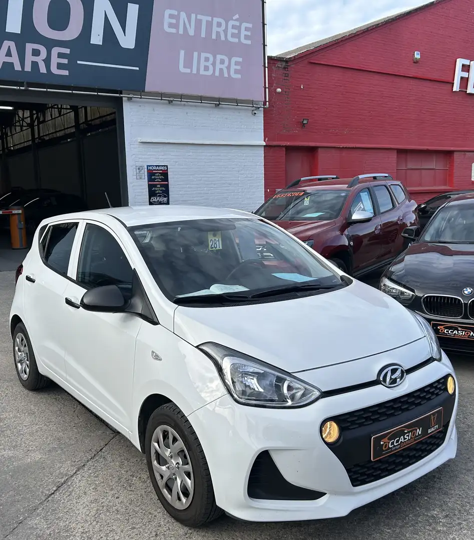 Hyundai i10 1.0i 67CV - 1ER PROPRIO - CARNET - Garantie 1 an Blanc - 2