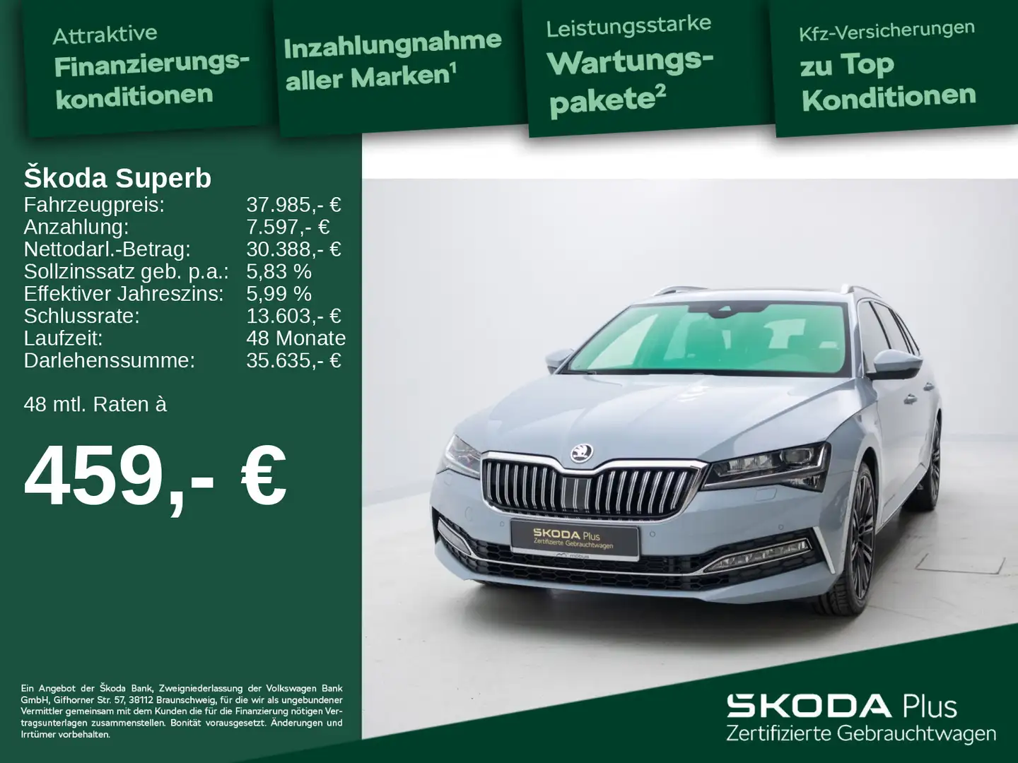 Skoda Superb Combi 2.0 TSI L&K 4x4*360°*AHK*ACC*PANO* Gris - 1