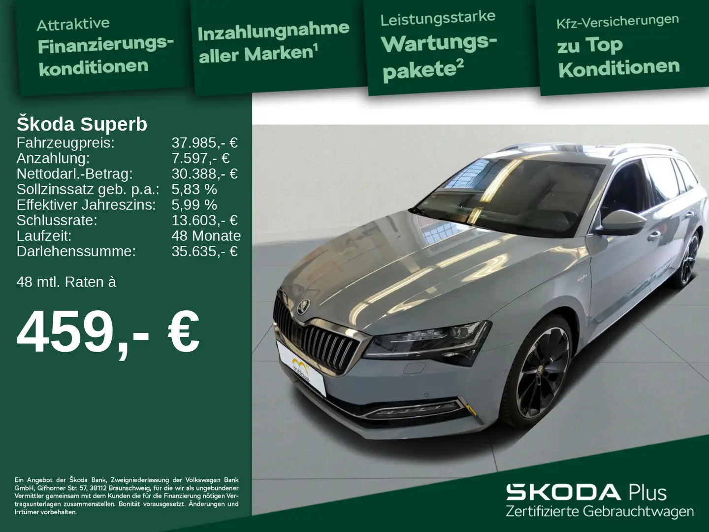 Skoda Superb Combi 2.0 TSI L&K 4x4*360°*AHK*ACC*PANO* Grau - 1
