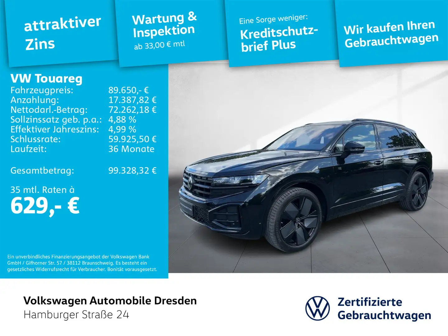Volkswagen Touareg R-Line 3,0 l V6 TDI 4MOTION Schwarz - 1