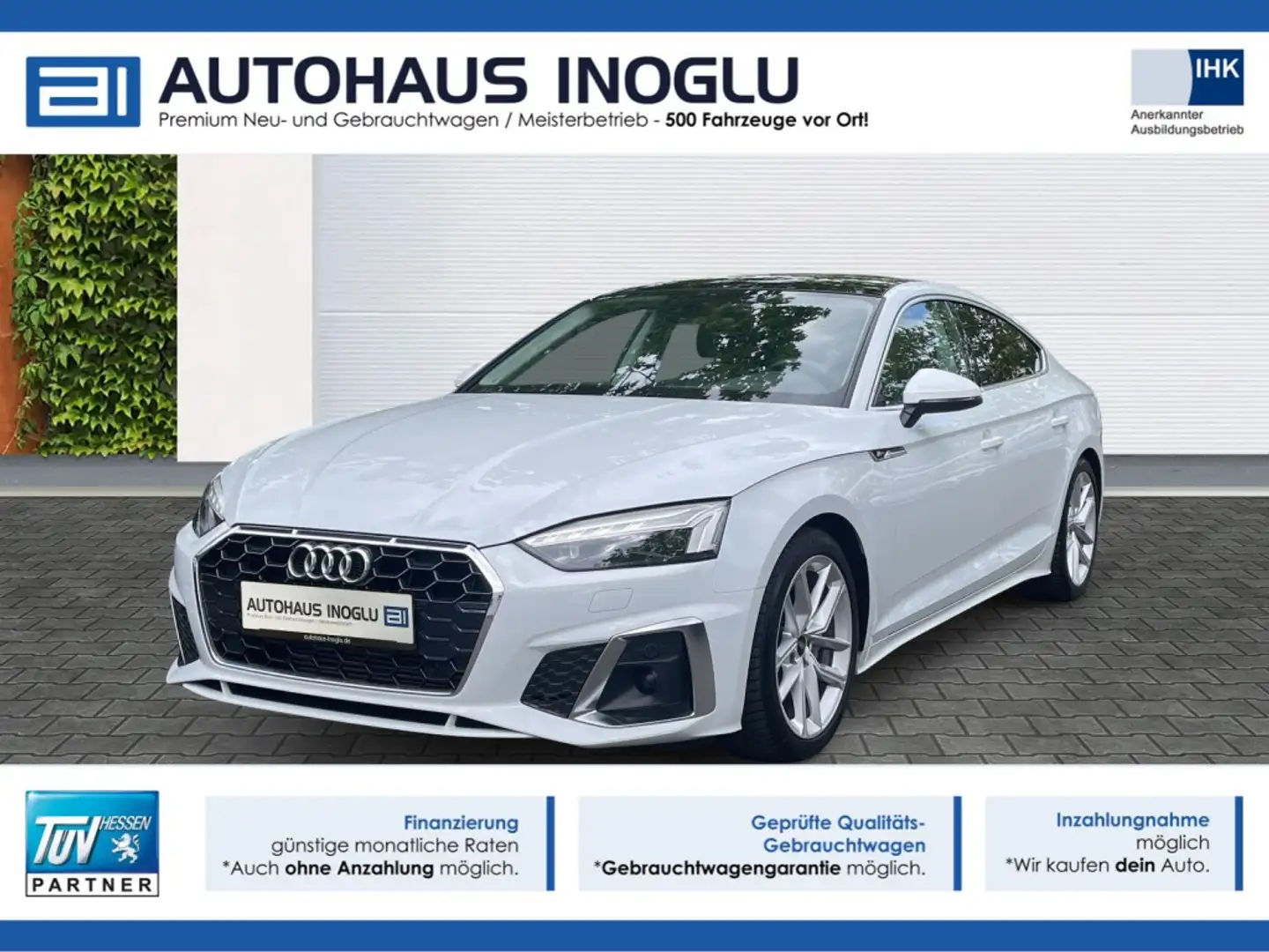 Audi A5 40 TFSI S line S tronic Laser+Pano+Leder+R-Kam+ Bílá - 1