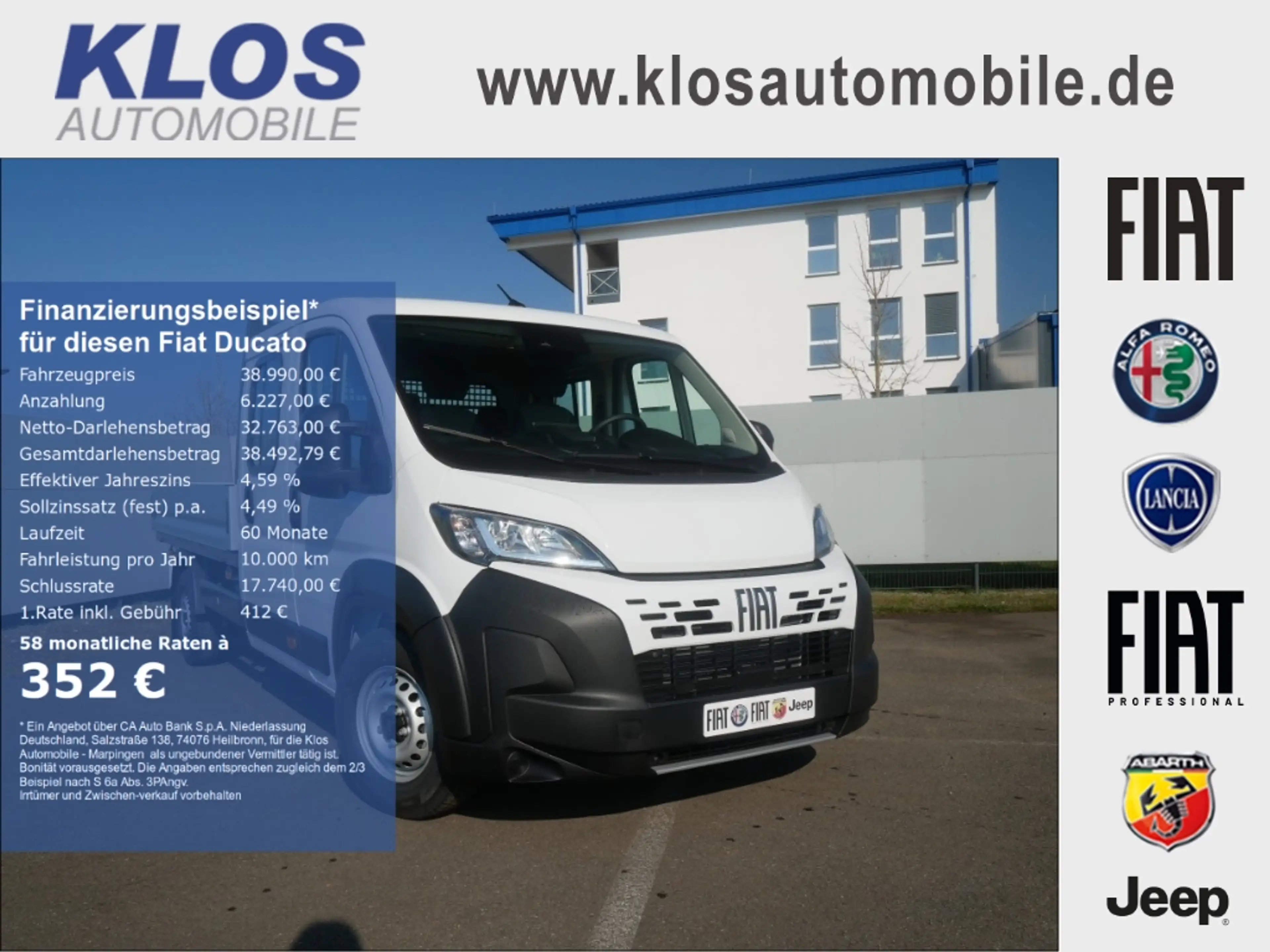 Fiat Ducato 35 MAXI L3H1 PRITSCHE DOKA 140PS MJET TECHNO WORKS