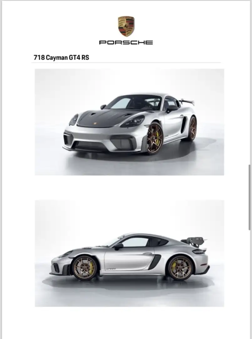 Porsche Cayman GT4 RS PDK Gri - 1