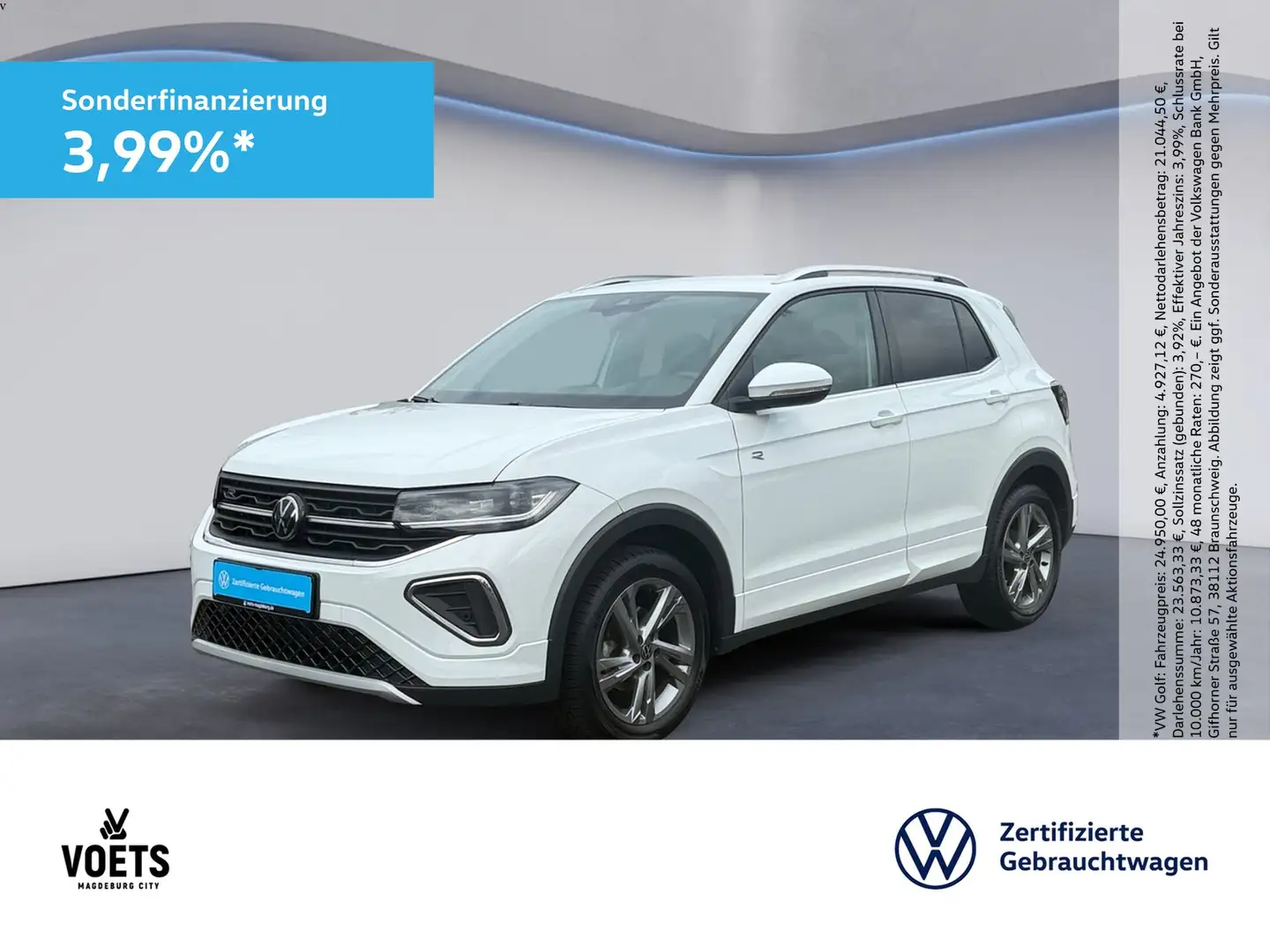 Volkswagen T-Cross 1,5 TSI R-Line DSG+KAM+NAVI+IQ-LIGHT Weiß - 1