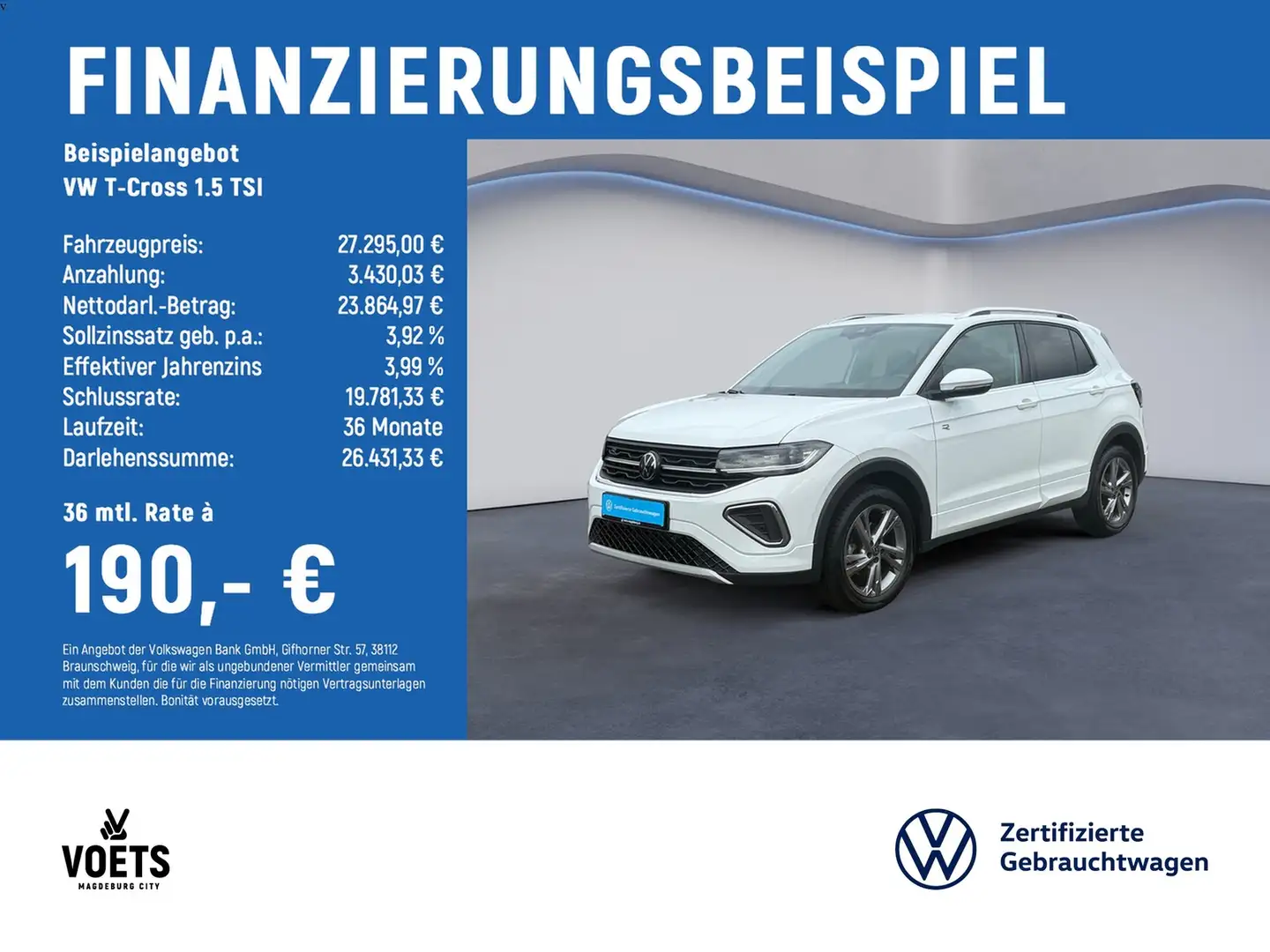 Volkswagen T-Cross 1.5 TSI R-Line DSG+KAM+NAVI+IQ-LIGHT Weiß - 2