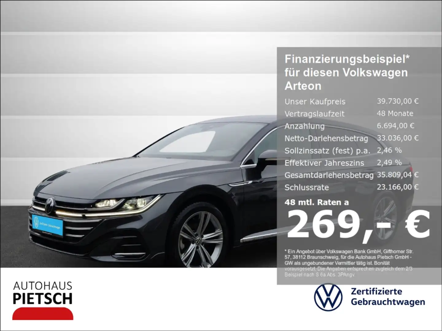 Volkswagen Arteon Shooting Brake 2.0 TDI 4Motion R-Line IQ-Light AHK Grau - 1