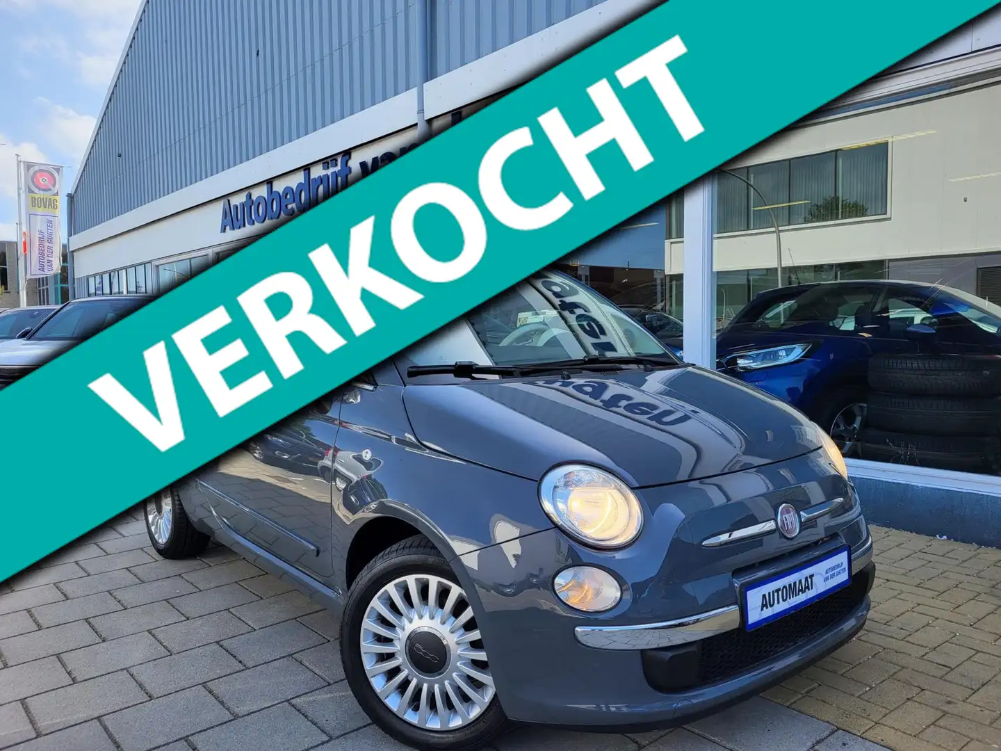 Fiat 500 1.2 Lounge / Panodak / Automaat / 98.000 Km / Gris - 1