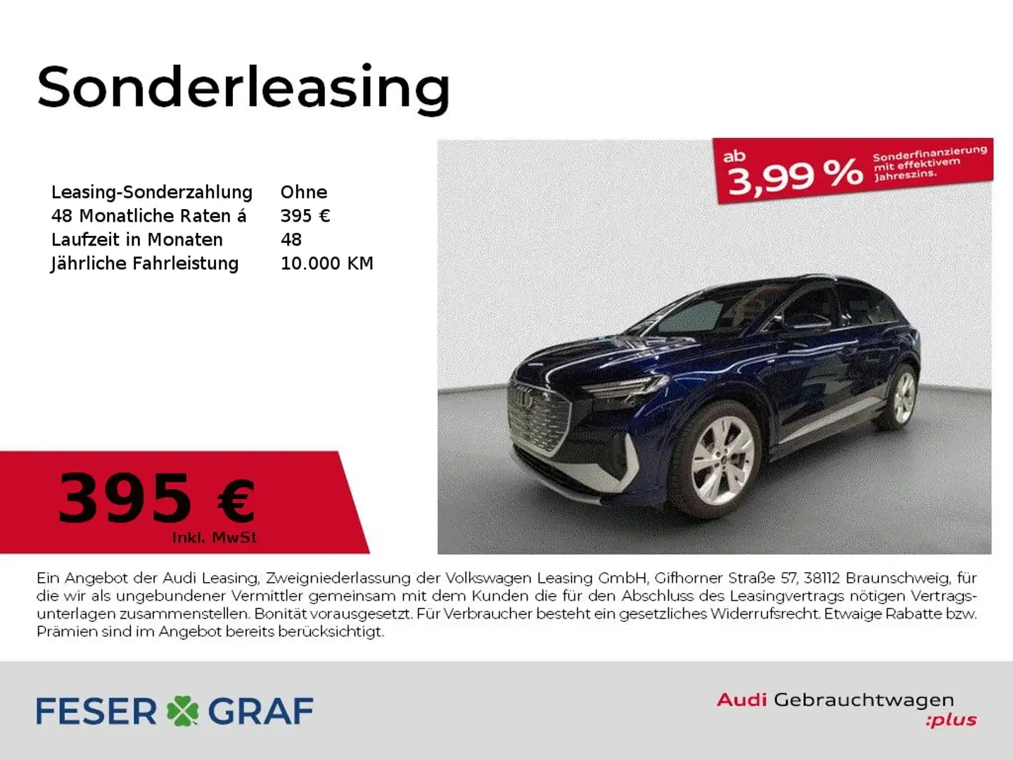 Audi Q4 e-tron 45 S line Vir. Cockpit/AHK/Navi/Kamera Blau - 1