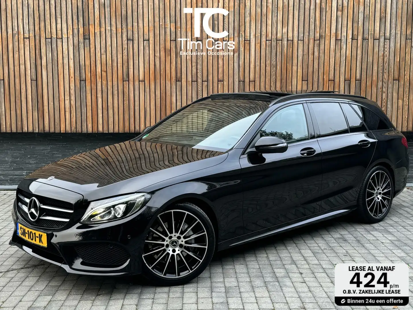 Mercedes-Benz C 180 Estate AMG-line Automaat | Panoramadak | Lederen b Noir - 1