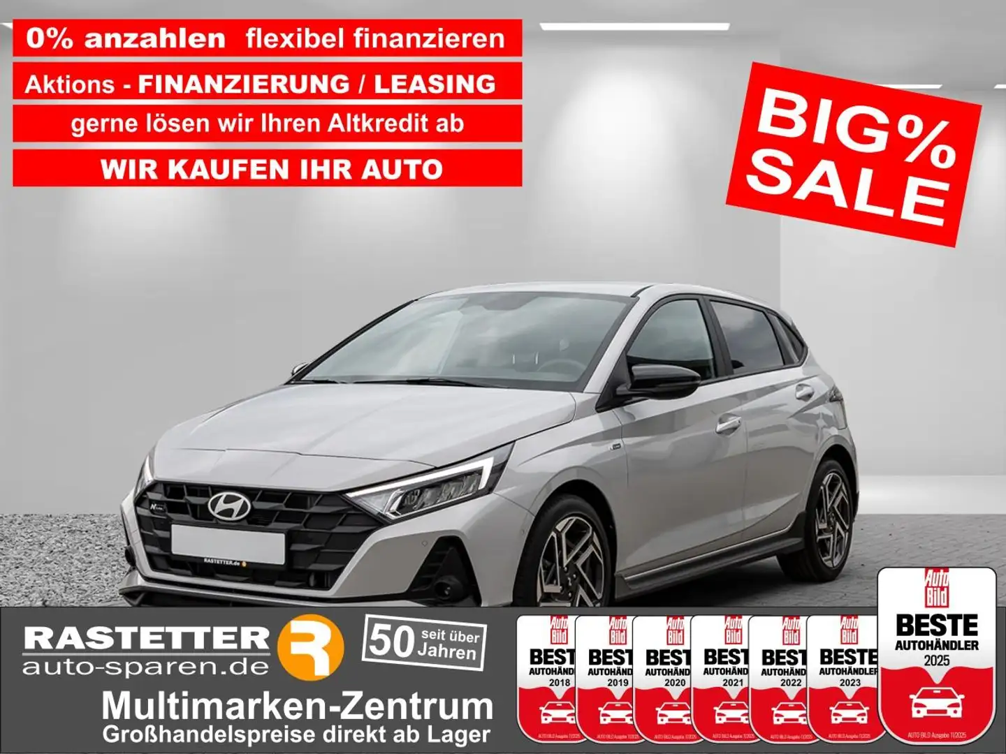 Hyundai i20 DCT N Line 5Jahre+Navi+virtCP+ParkAss+Kamera+SHZ+P Grijs - 1