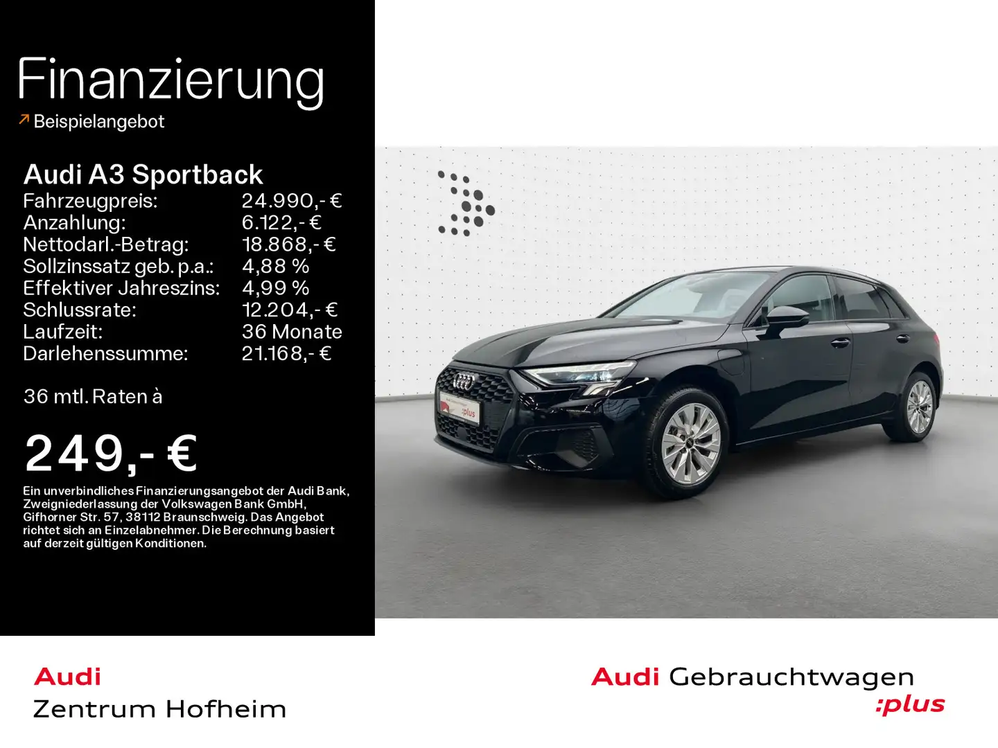 Audi A3 TFSI e 40 S tro*LED*Navi*Virtual*MF Schwarz - 1