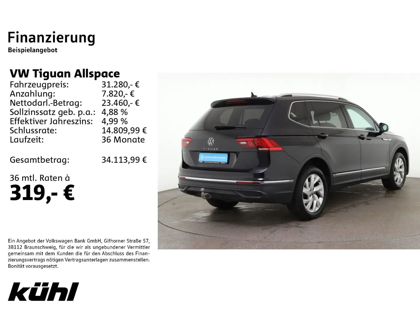 Volkswagen Tiguan Allspace 2.0 TDI DSG Life LED/ACC/Kamera/ Schwarz - 2