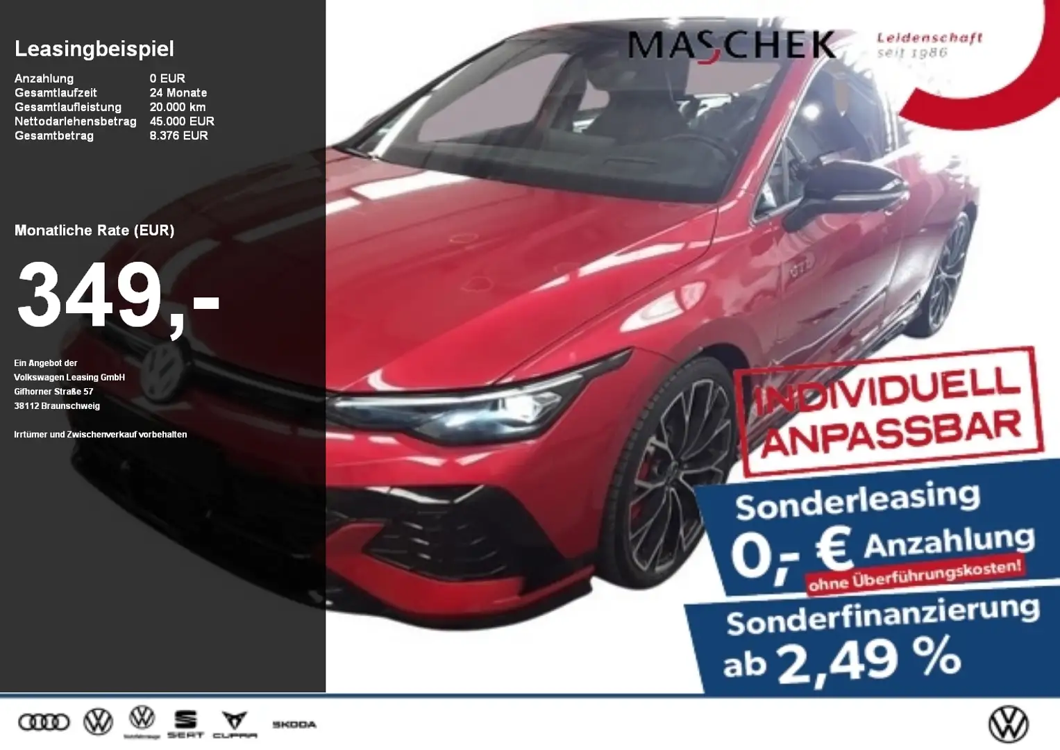 Volkswagen Golf GTI Clubsport Sonderleasing! GTIPerformance Akrapovice Schwarz - 1