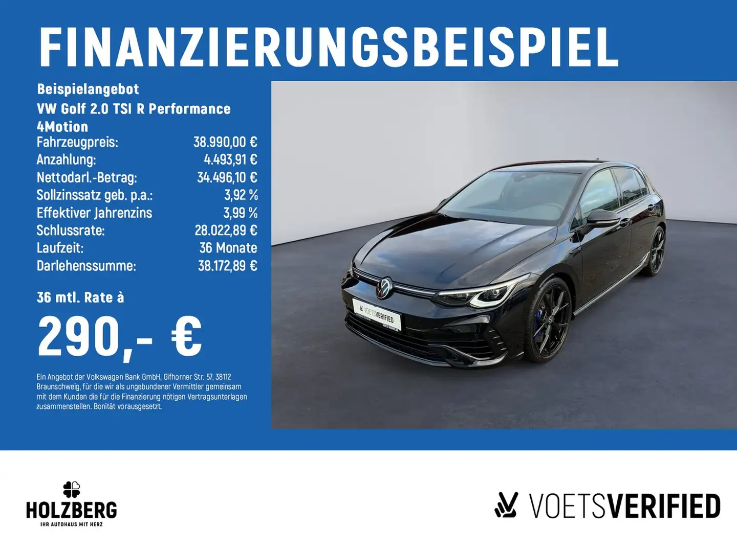 Volkswagen Golf 2.0 TSI R Performance 4Motion H&K+NAVI+RFK+ACC Schwarz - 2