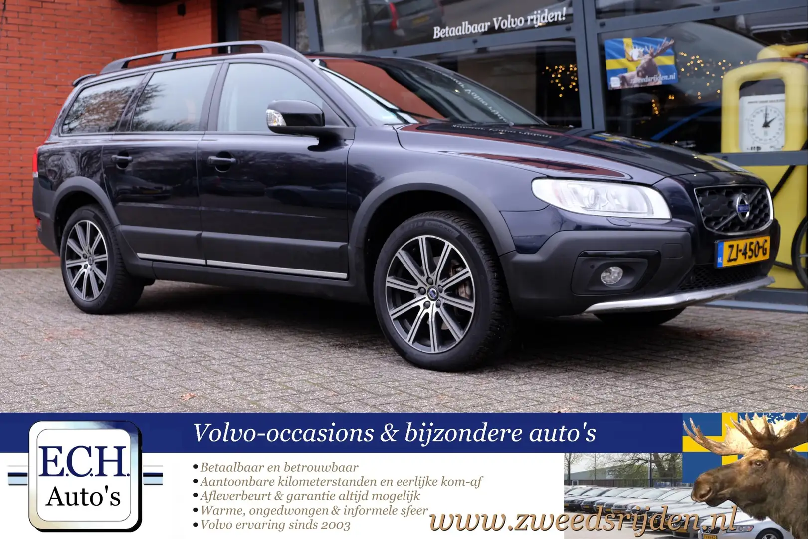Volvo XC70 2.0 D4 181 pk Aut. FWD Polar+, Leer, Adaptieve CC, Blauw - 1
