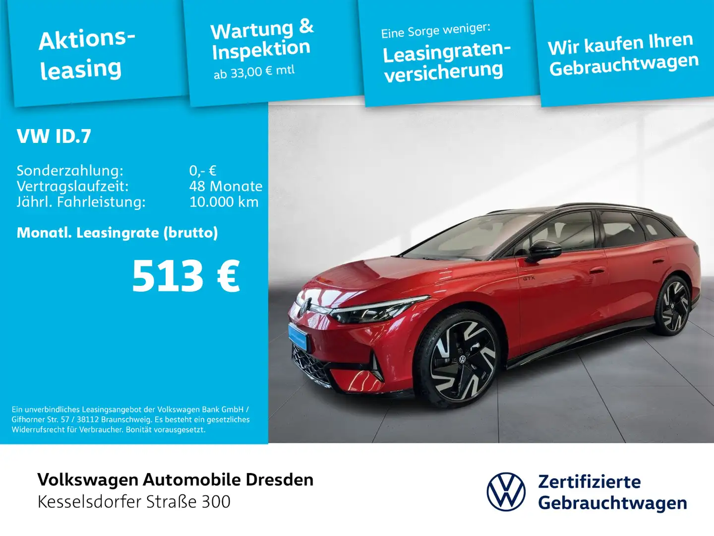 Volkswagen ID.7 Tourer GTX DSG 4M AHZV ACC Kamera Rot - 1