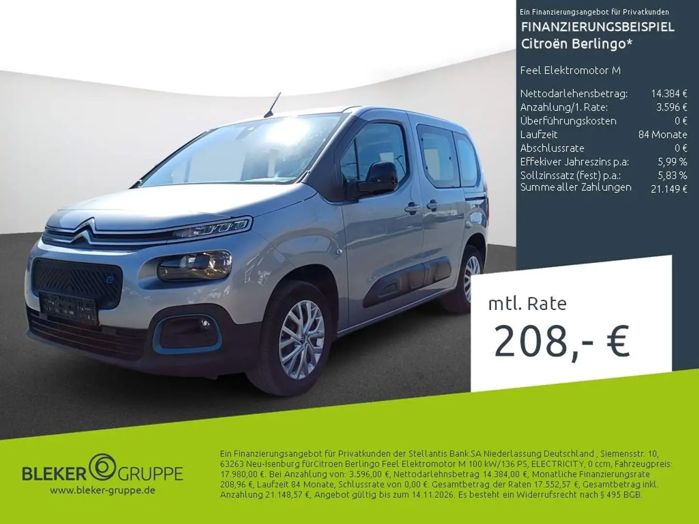 Citroen Berlingo Feel Elektromotor M Grigio - 1