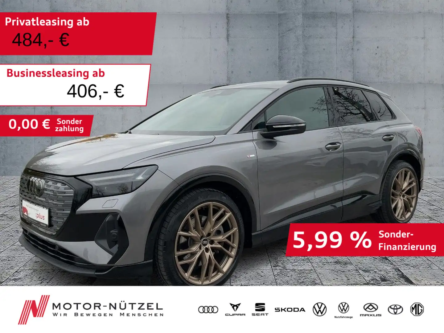 Audi Q4 e-tron 45 QU EDITION ONE MATRIX+NAVI+HuD+RFK Grau - 1