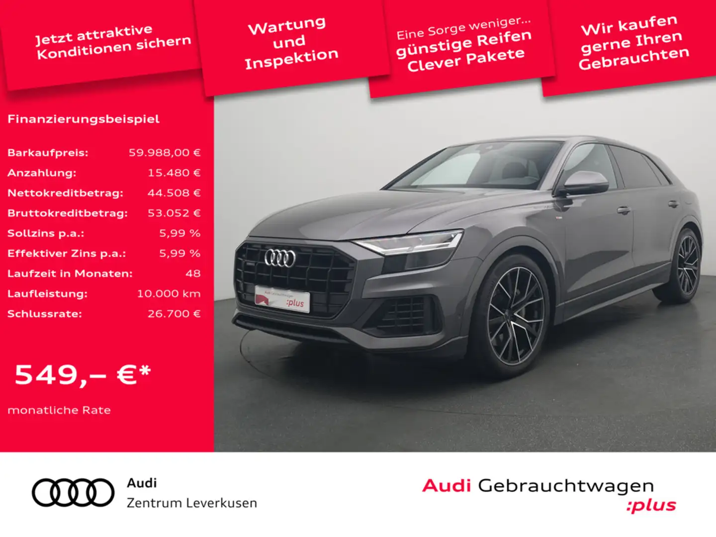 Audi Q8 LED B&O SHZ NAVI LEDER Schwarz - 1
