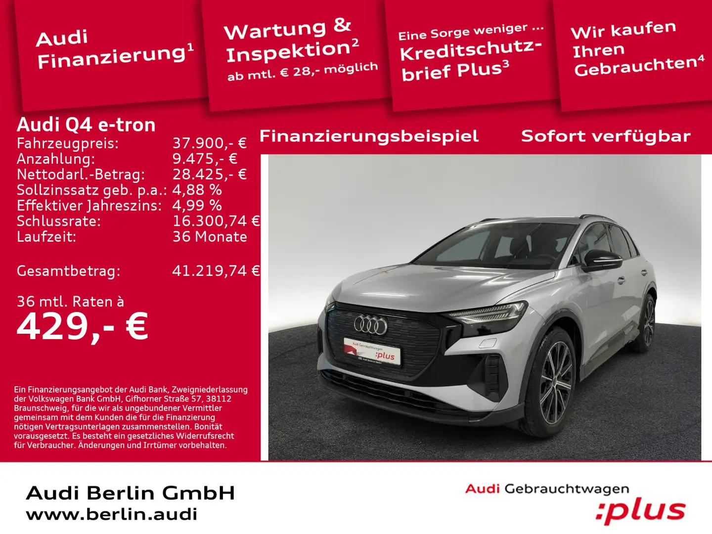 Audi Q4 e-tron Q4 50 e-tron qu. MATRIX NAVI RFK SONOS VIRTUAL Silber - 1