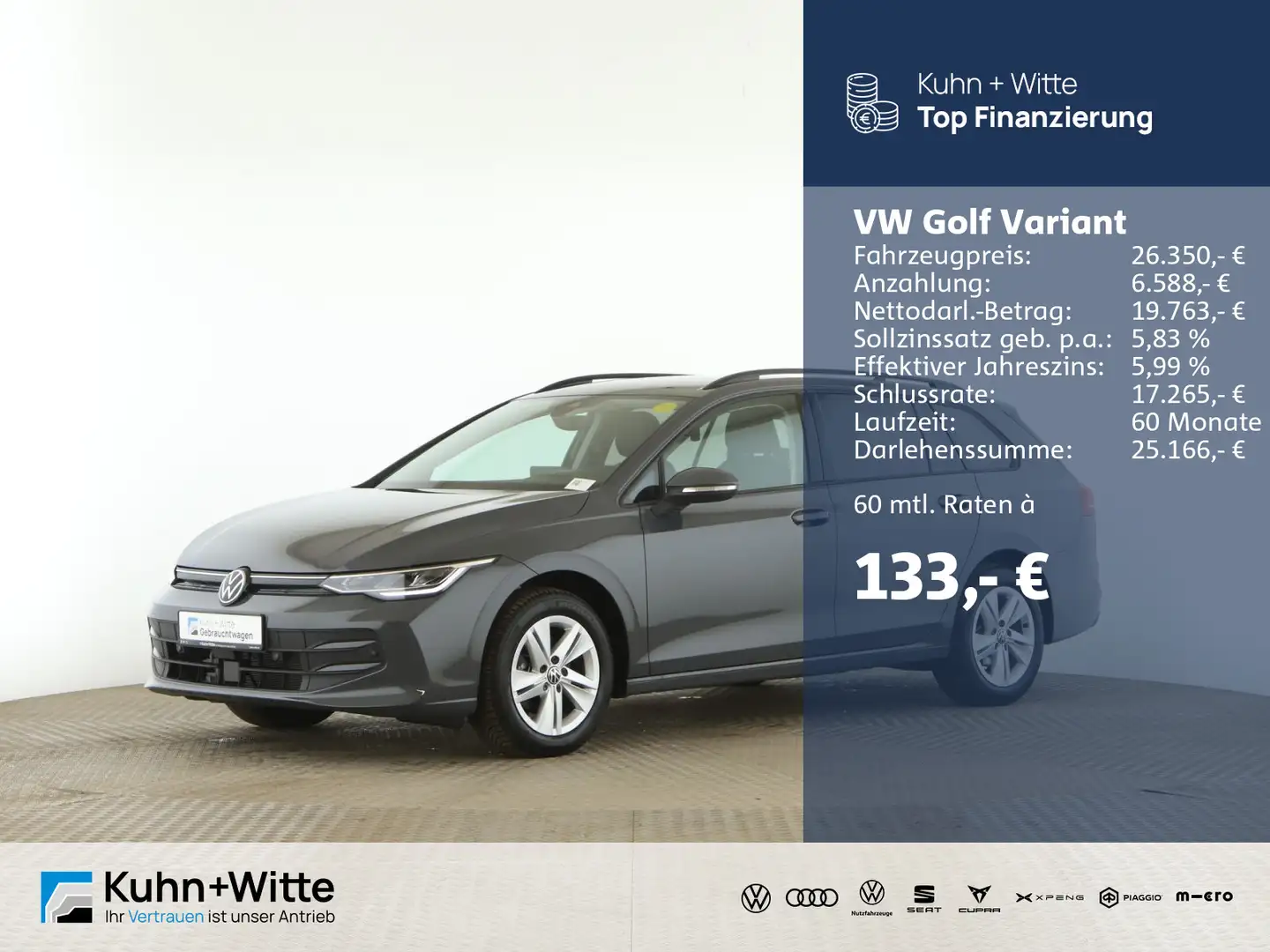 Volkswagen Golf Variant Golf VIII Variant 1.5 TSI  Life *AHK*ACC*Navi*LE Gris - 1
