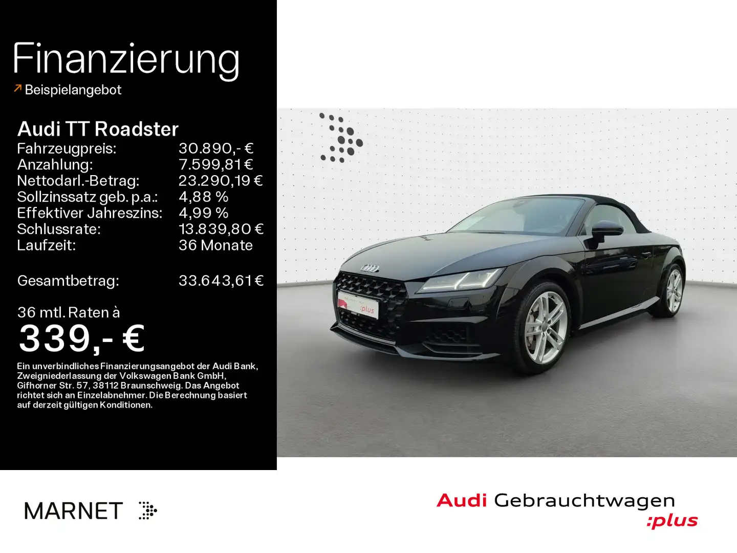 Audi TT 45 TFSI*Navi*LED*Alu*PDC*Virtual Coc Schwarz - 1