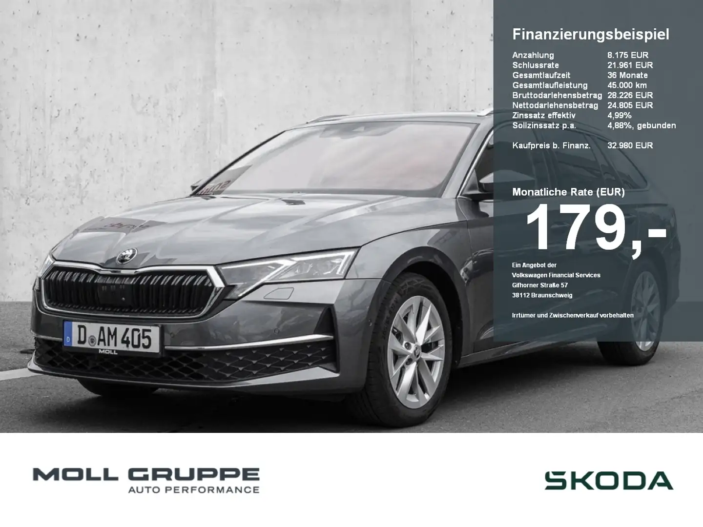 Skoda Octavia Combi 2.0 TDI DSG Selection PANO LED PDC Grau - 1
