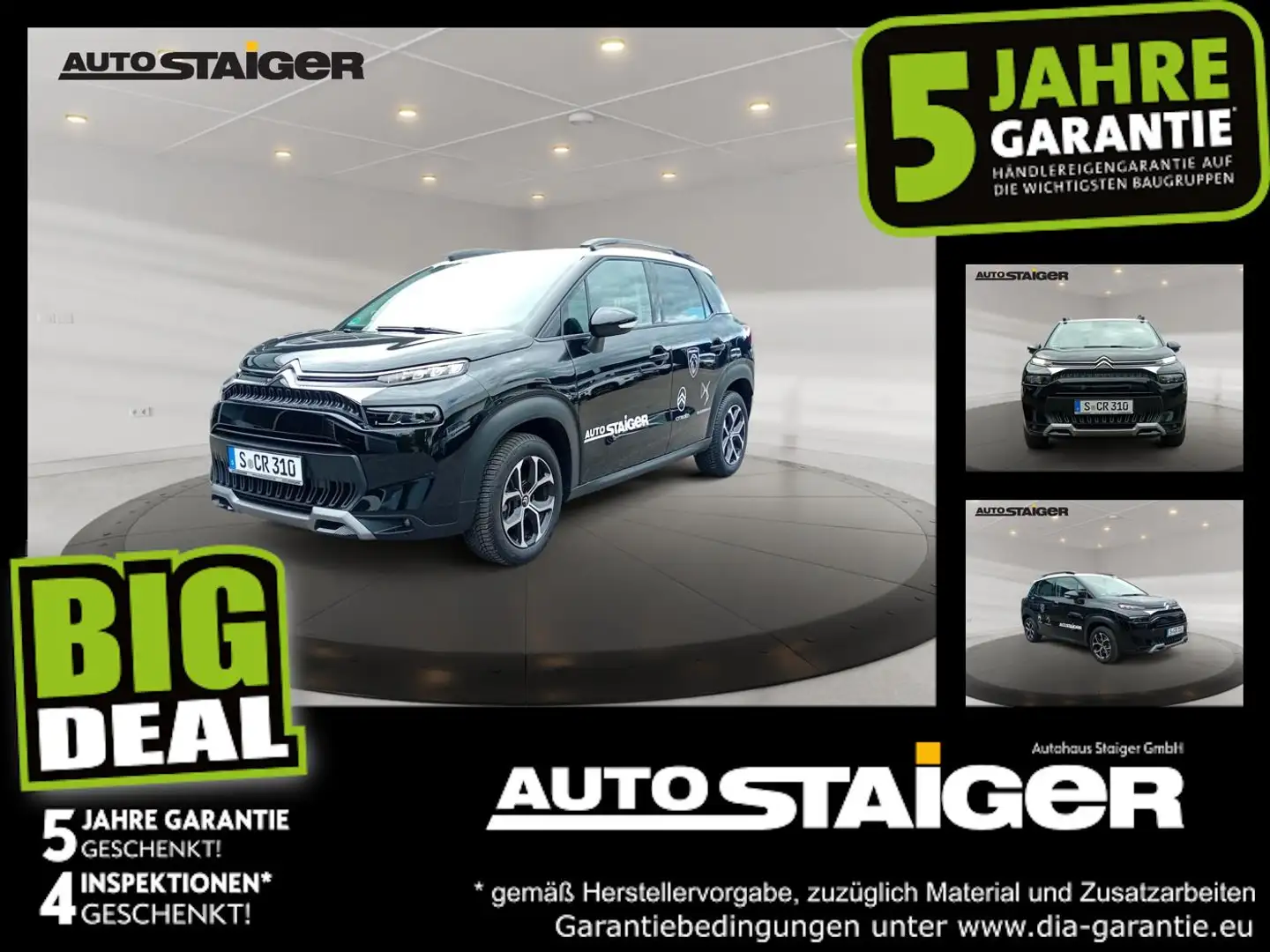 Citroen C3 Aircross 130 EAT6 Plus LED+SHZ+Winterp.+LM Schwarz - 1