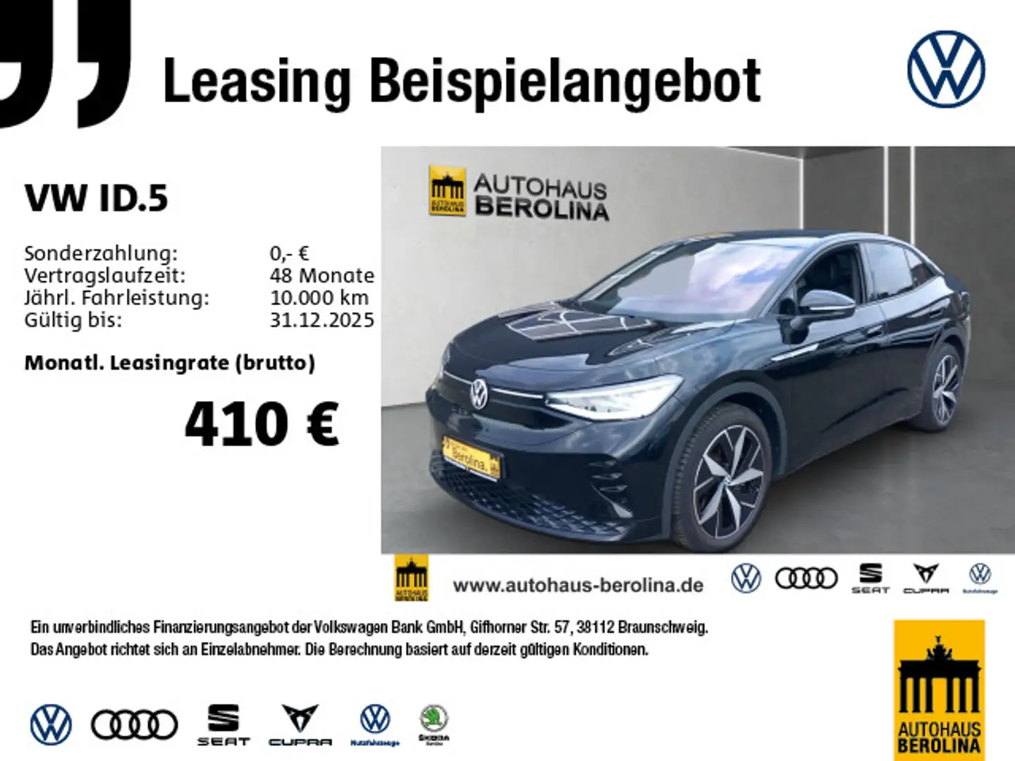 Volkswagen ID.5 GTX *IQ-MATRIX*AHK*ACC*AR-HuD*R-CAM*WärmeP* Schwarz - 1