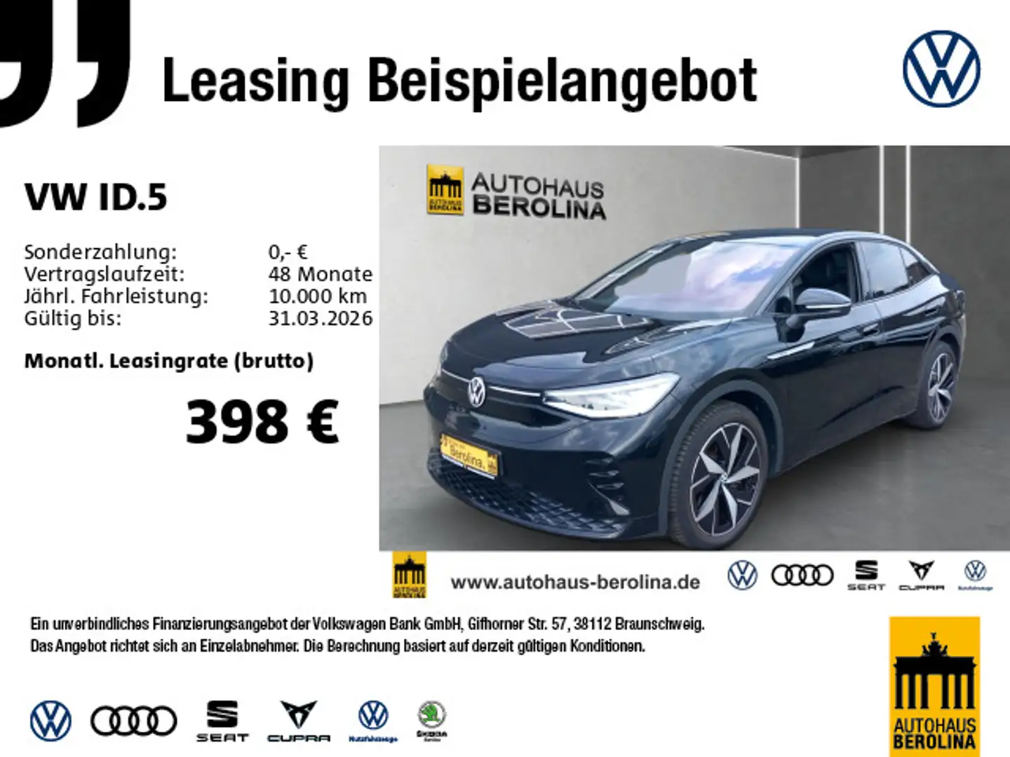 Volkswagen ID.5 GTX *IQ-MATRIX*AHK*ACC*AR-HuD*R-CAM*WärmeP* Schwarz - 1