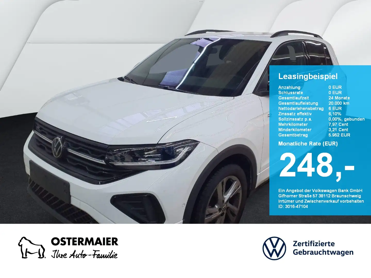 Volkswagen T-Cross R-LINE BLACK STYLE 1.5TSI 150PS DSG ACC.AHK.NAVI+V Blanc - 1