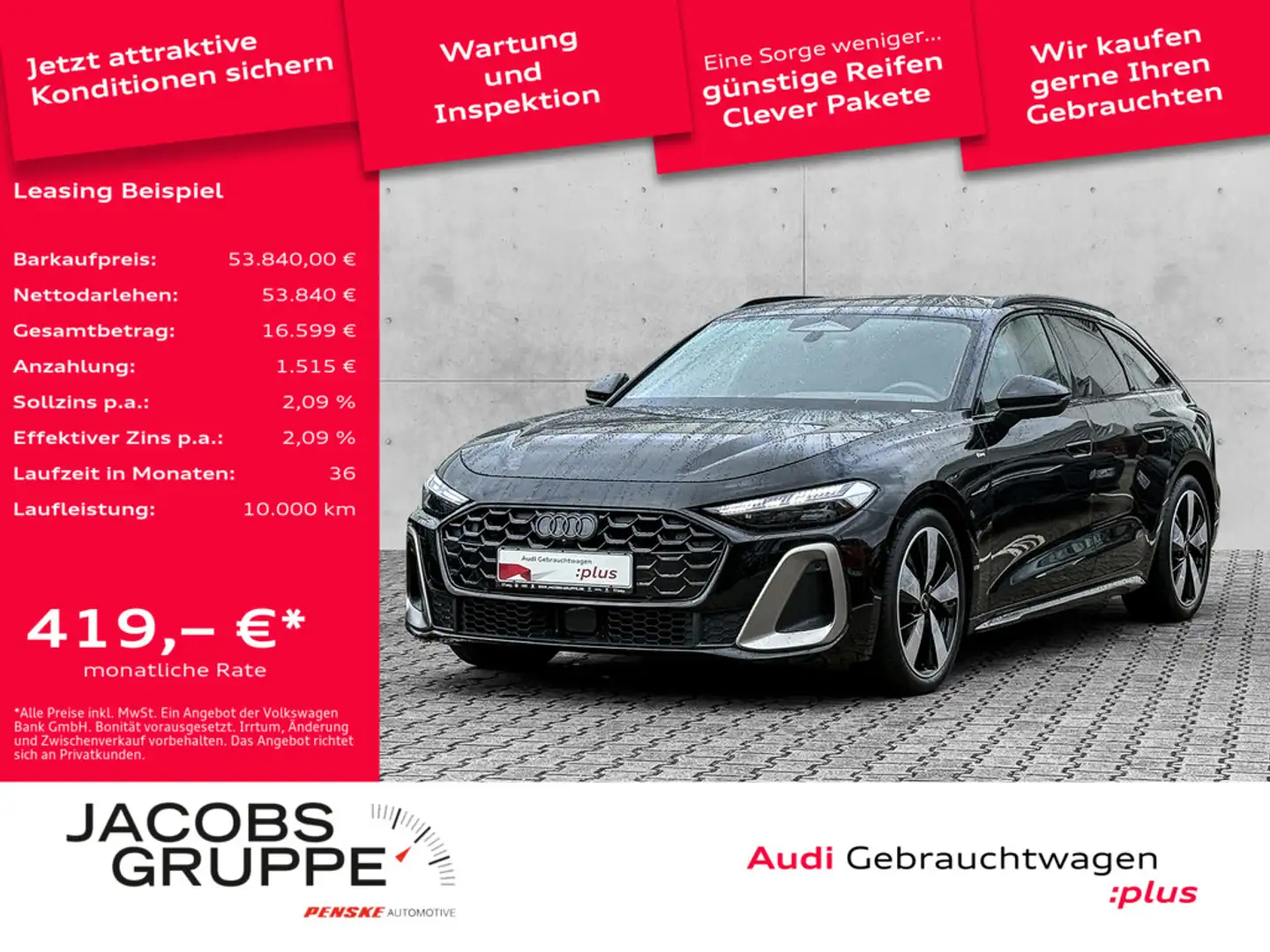 Audi A5 Avant TFSI S line/MATRIX/AHK/B&O edition one Schwarz - 1
