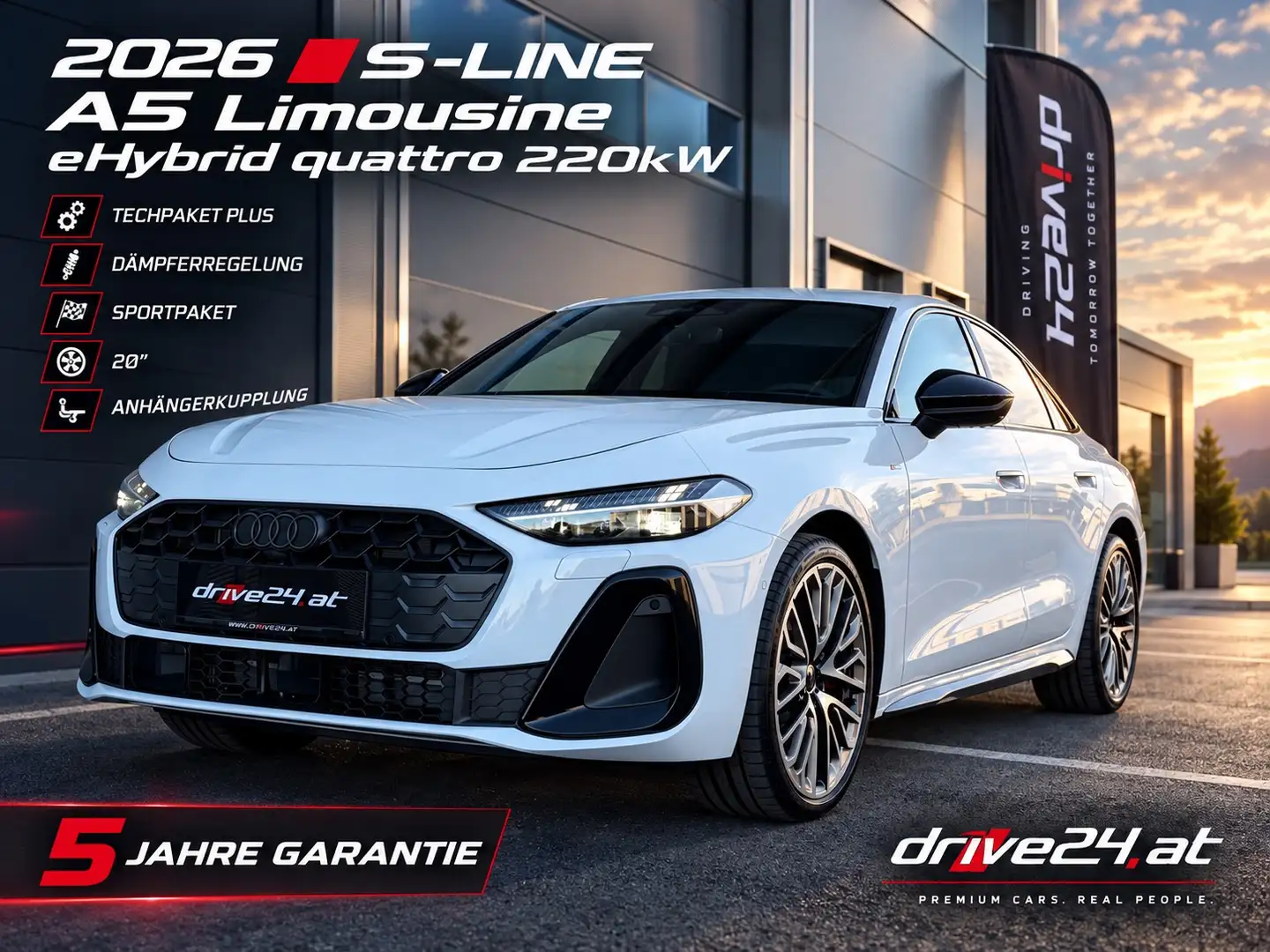 Audi A5 S-LINE A5 eHYBRID TECHPLUS AHK MATRIX DÄMPFERREGELUNG quattro 220kW Weiß - 1