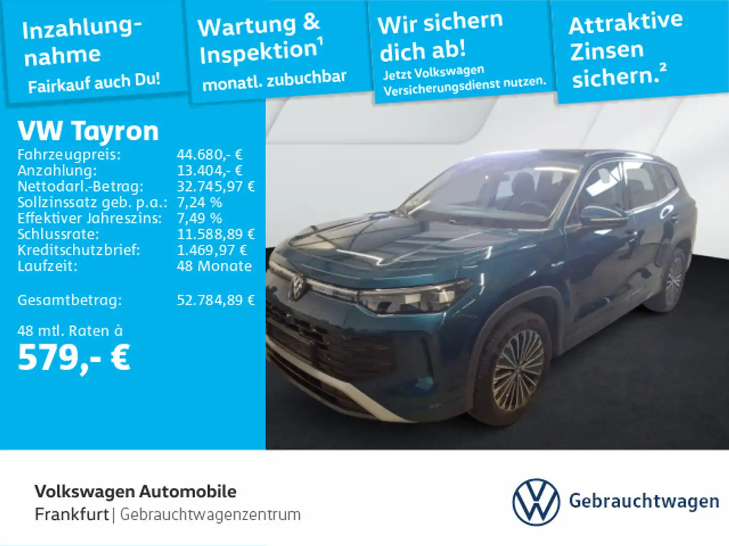 Volkswagen Tayron 2.0 TDI Life 4Motion Navi AHK IQ.LIGHT - Blau - 1