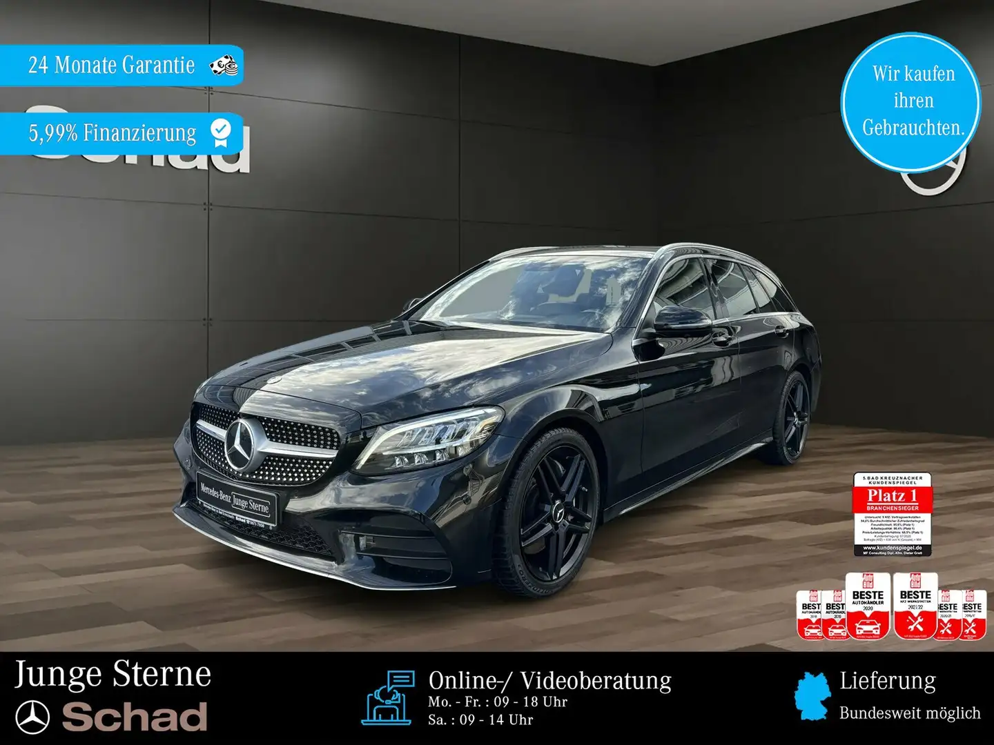 Mercedes-Benz C 300 C 300 d T AMG+NAVI+AHK+LED+360°+DISTR+EASY-P+SHZ Noir - 1