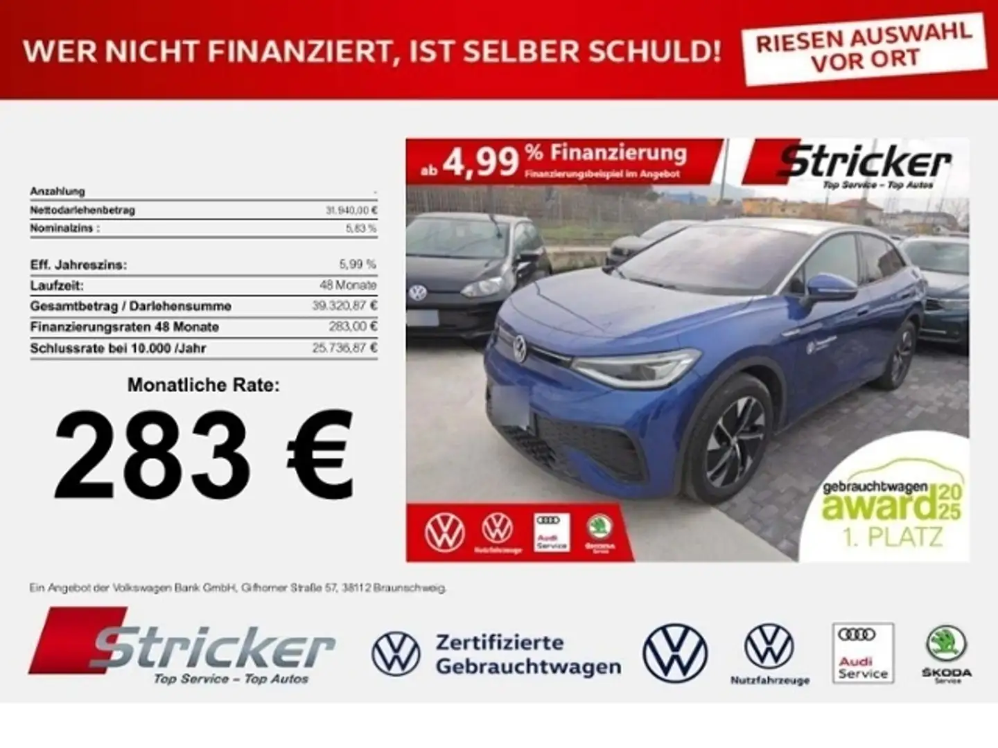 Volkswagen ID.5 Pro Performance 150/77 283,-ohne Anzahlung IQ.LIG Bleu - 1