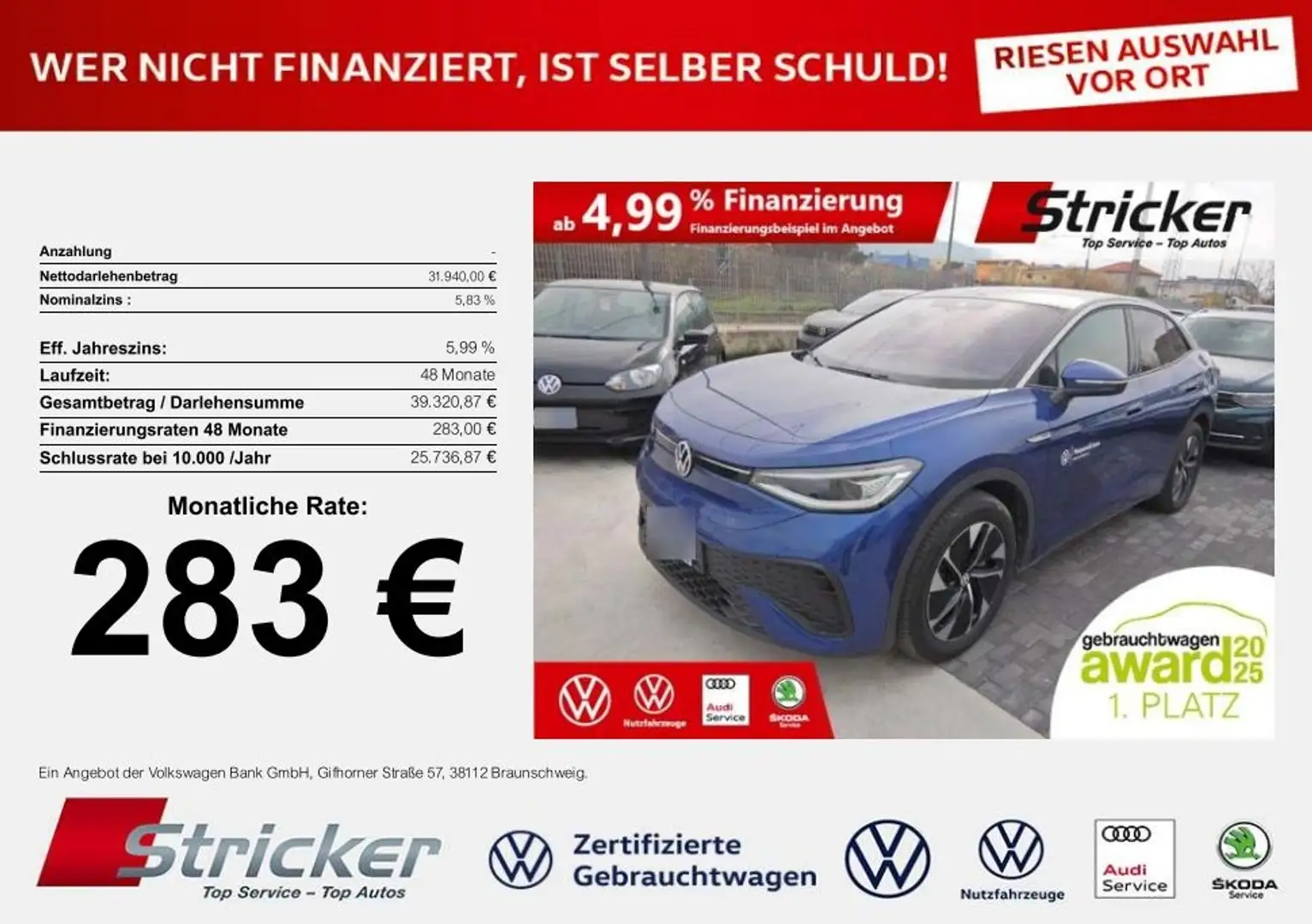 Volkswagen ID.5 Pro Performance 150/77 283,-ohne Anzahlung IQ.LIG Bleu - 2