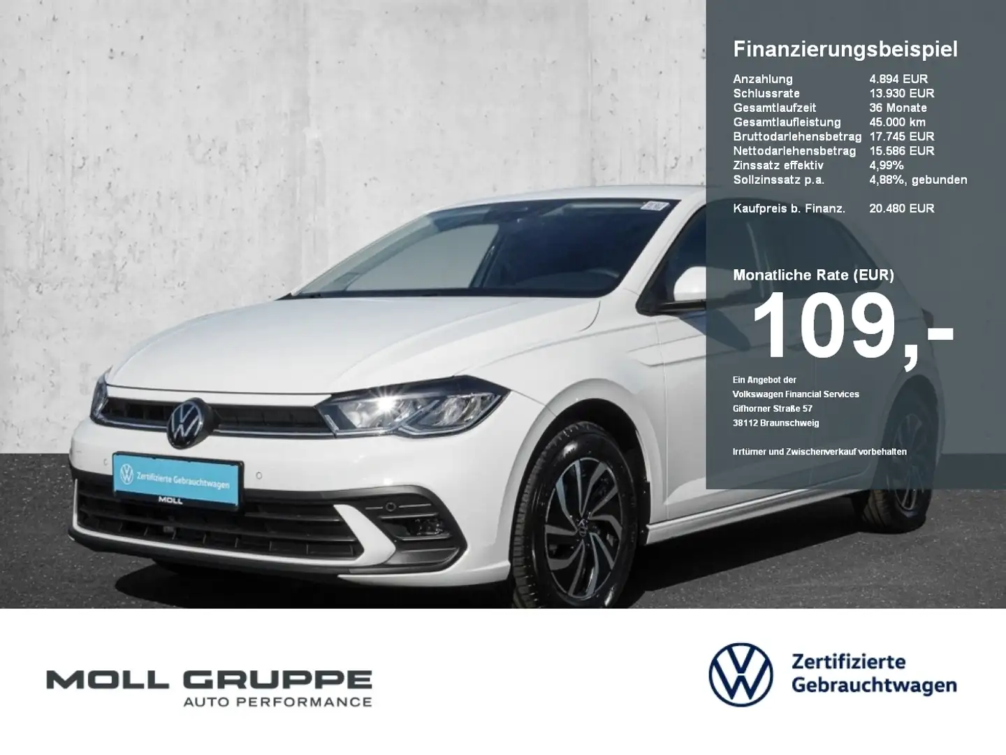 Volkswagen Polo 1.0 TSI Life KAM LED LM PDC APP Blanc - 1