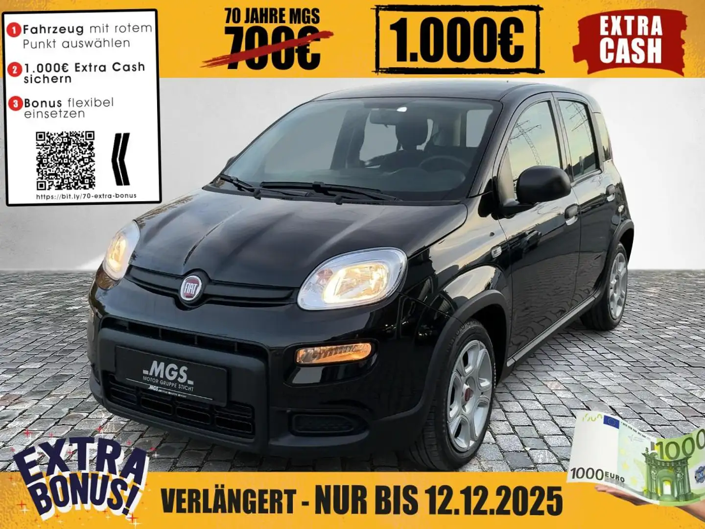 Fiat Panda Panda Hybrid 1.0 GSE Zwart - 1