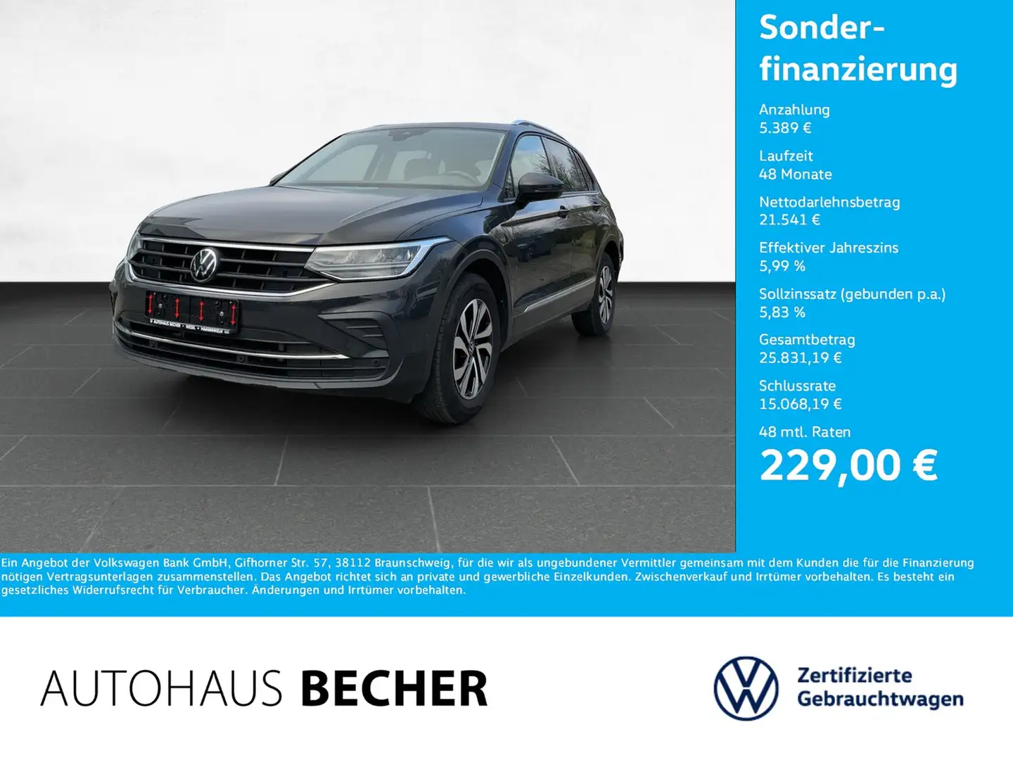 Volkswagen Tiguan Life 1.4 eHybrid DSG /AHK/Navi/LED/Sitzhz Grau - 1