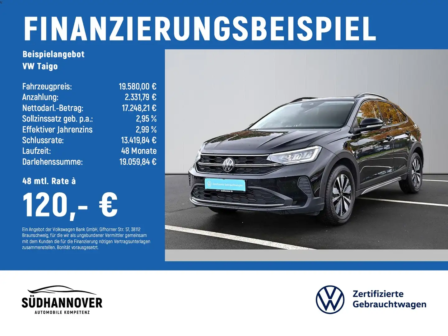 Volkswagen Taigo Move 1.0 TSI LED+CLIMATRONIC+SHZ+PDC+GRA Schwarz - 2