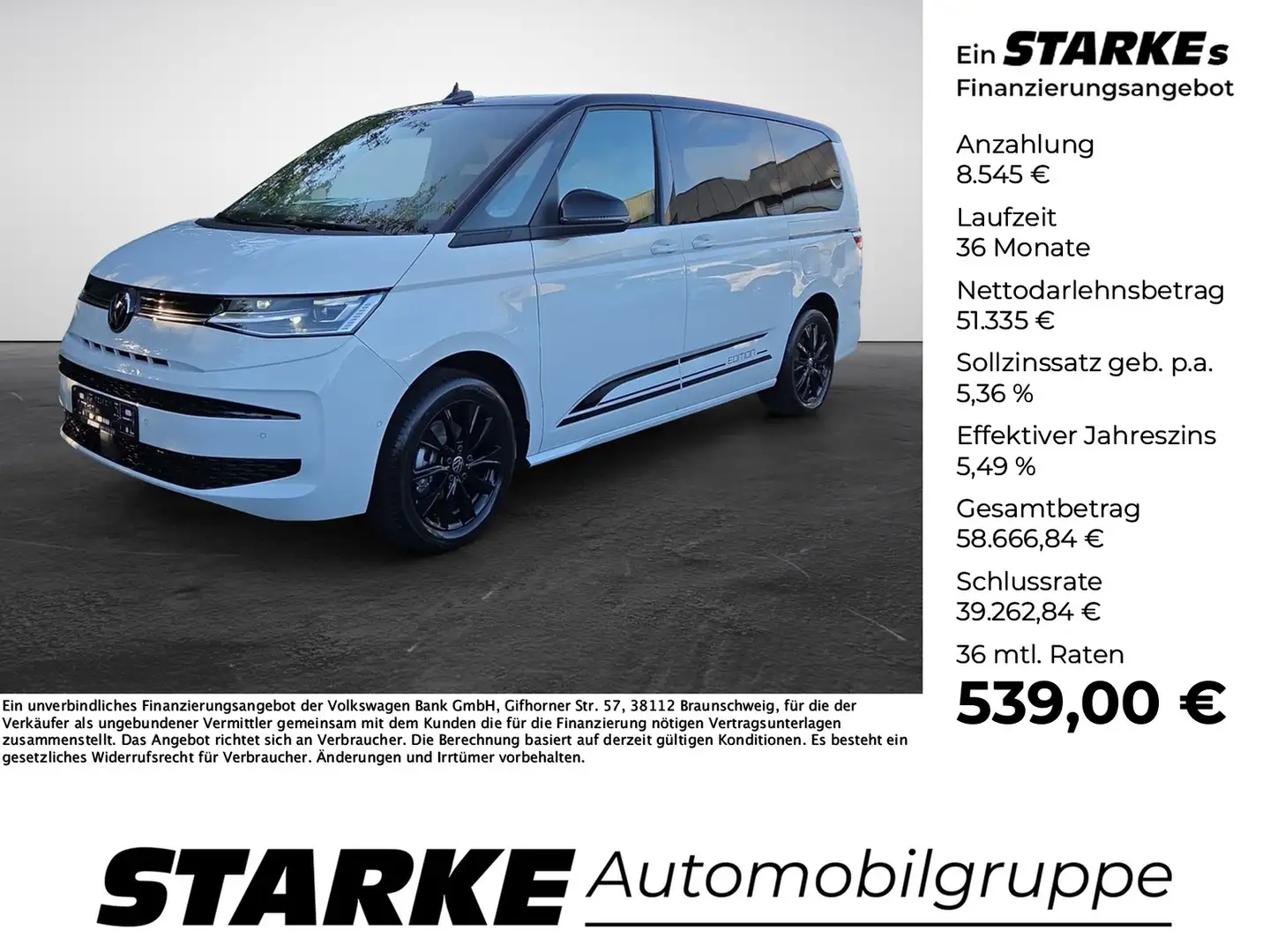 Volkswagen T7 Multivan 2.0 TDI DSG Edition lang Blanc - 1